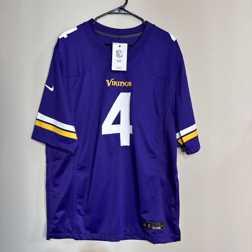 Minnesota‎ Vikings NFL Jersey On Field #4 Cook Men's L Purple New #C006